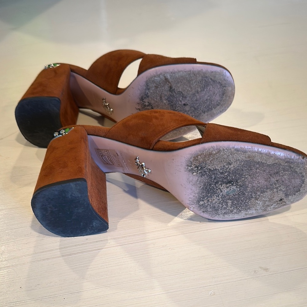 Prada Brown Sandals with Chunky Heel - Picture 3 of 8